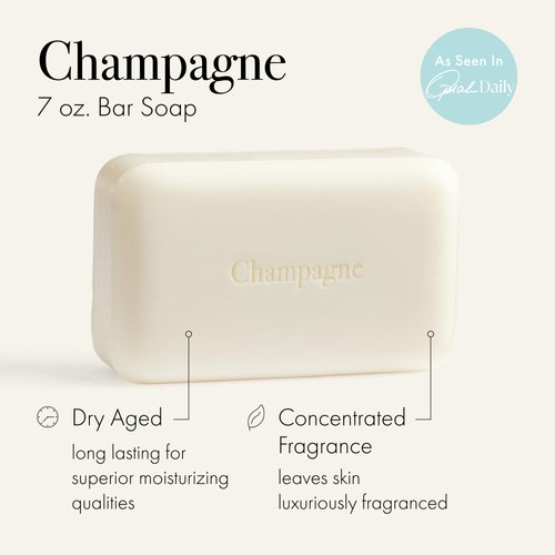 LAFCO New York Bar Soap, Champagne - 7 oz - Ultra-Hydrating, Natural Formula - All Skin Types - Made in Europe