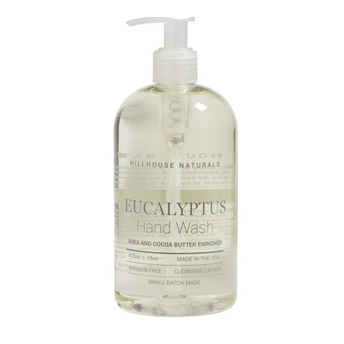 Hillhouse Naturals 16oz. Eucalyptus hand wash. With notes of spearmint, eucalyptus, rosemary and our special floral blend. Made in the USA