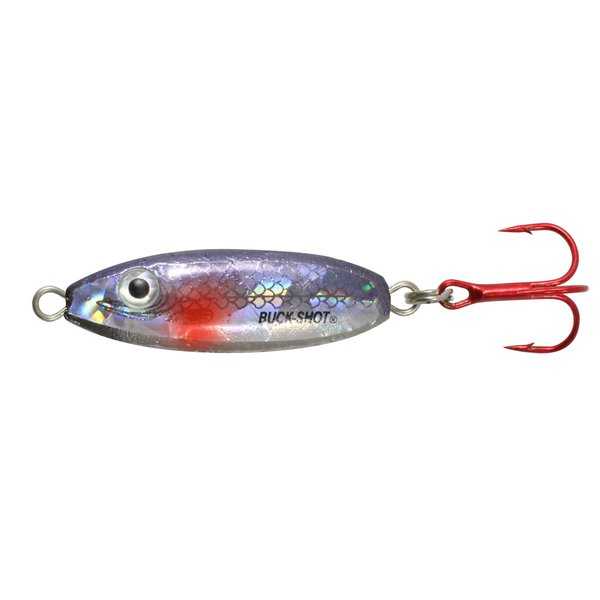 Northland Fishing Tackle Buck-Shot Ice Fishing Rattle Spoon, Silver Shiner, 3/8 Oz, 1/Cd
