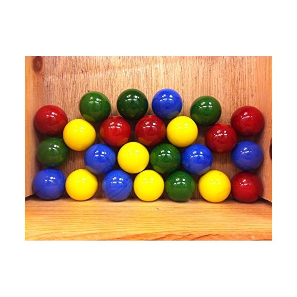 BOTARO Mega Marbles Set of 24 1" Shooter Marbles Solid Colors (6 of Each Color)
