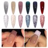GAOY Reflective Glitter Gel Nail Polish Set of 6 Colors Including Pink Red Silver Holographic Gel Polish Kit UV LED Soak Off Nail Polish Home DIY Manicure Nail Salon Varnish
