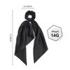 2 PCS Hair Scrunchies Scarf White Black Hair Ribbon Satin Silk Elastic Hair Tie Bow Bands Ponytail Holder Accessories for Women Girls