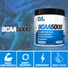 Evlution EVL BCAAs Amino Acids Powder - BCAA Powder Post Workout Recovery Drink and Stim Free Pre Workout Energy Drink Powder - 5g Branched Chain Amino Acids Supplement for Men - Unflavored Powder
