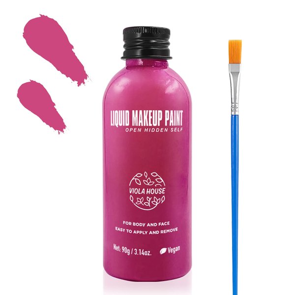 VIOLA HOUSE Makeup Liquid Face and Body Paint, Professional Water Based Face & Body, Makeup Special Effect for Adults, Kids, SFX Makeup Kit Cosplay Halloween (04 Red)