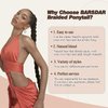 BARSDAR 26 Inch Long Braided Ponytail Extension with Hair Tie Straight Wrap Around Hair Extensions Pony Tail DIY Natural Soft Synthetic Hair Piece for Women -Dark Brown
