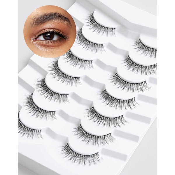 Lash natural wispy eyelashes, Frihappy false eyelashes, Wispy Strips, Faux Mink Lashes, black band lashes, pestañas postizas naturales, 7 pairs, Frihappy 2024 lashes #Anahid