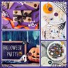 Halloween Stickers for Kids Bulk 500Pcs, Round Halloween Sticker Roll for Treat Bags, Gift Bags, Envelope, Party Favors, 1.5-Inch Small Halloween Stickers with 8 Vibrant Colors & Designs