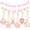 She Believed She Could So She Did Banner Graduation Party Decorations 2024 College Graduation Decorations She Believed She Could Party Decor (rose gold)