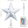 Christmas Tree Topper Star 7" LED Lighted Star Tree Top w/Remote Control, 5-Point Star RGB Night Light Treetop, Small Xmas Tree Decor for Christmas, USB Plug in/Wire 9.84Ft