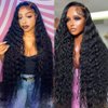 RDFIZZ 13x4 Deep Wave Lace Front Wigs Human Hair,180% Density HD Pre Plucked Deep Curly Lace Front Wigs Human Hair with Elastic,Natural Baby Human Hair Wigs for Black Women(20Inch)