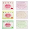 Qawnfy 30 Pcs Collagen Crystal Lip Masks, Honey & Cherry & Aloevera Lip Care Gel Pads Treatment, Moisturizing & Reducing Chapped, Anti-Aging & Wrinkles Lip Patches, Remove Dead Skin