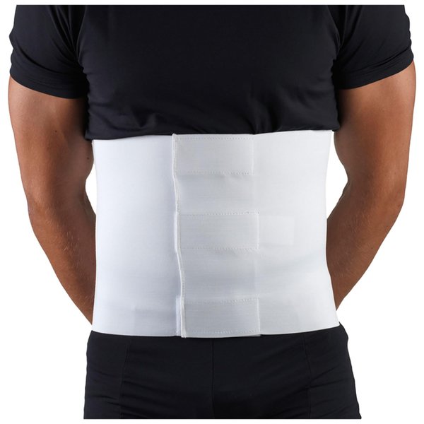 OTC Abdominal Binder, 10-Inch Chest and Rib Panel Support for Men and Women, Elastic, White, Medium