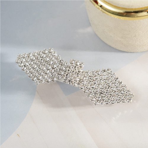 Sparkly Hair Barrettes, Vintage Rhinestone Hair Clips, French Crystal Sliver Hairpin Hair Accessories for Women Girls