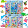 3D Puffy Ocean Animal Stickers for Kids Toddlers, 6 Packs Cute Foam Fish Stickers with Assorted Sea Creature Marine Life, Reusable Squishy Bubble Stickers for Scrapbooking Teacher Reward Party Favors