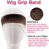 Wig Grip Band Women Adjustable: Wig Gripper with Ear-Cutouts Natural Lace Edge - Adjustable Non-Slip Off Band with Velcro Comfortable Breathable No-Headache (Brown)