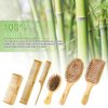 BestFire 6 in 1 Hair Brush Comb for Men Women Handle Bamboo Bristle Hairbrush Set with Tail Comb, Tooth Comb, Double Head Comb, 3 Different Air Cushion Massage Brush for Massaging Scalp