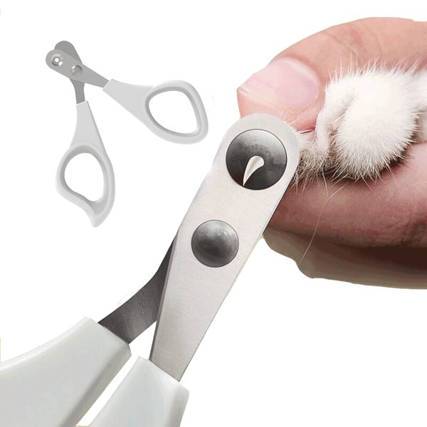Cat Nail Clippers with Round Cut Holes Safety Guard for Cats, Birds, Reptiles and Small Animals - Professional paw Trimmer Set for Novice pet Families