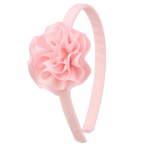 7Rainbows 1 Pcs Grosgrain Ribbon Pink Carnation Floral Headbands for Girls Toddlers Teens.