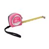 Apollo Tools Measuring Tape, 25 Foot, DT5002P, Nylon Blade, Lock Button, Belt Clip - Pink Ribbon - Pink