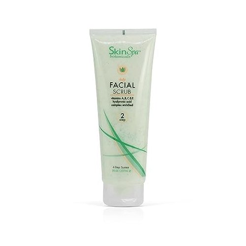 SKIN SPA - Exfoliating Face Wash Scrub, Aloe Vera 8 Oz - Exfoliates and Removes Dead Skin- Made with Pumice, Infused with Hyaluronic Acid, Amino Acids, Comfrey Extract, Retinol Vitamin A, C, E