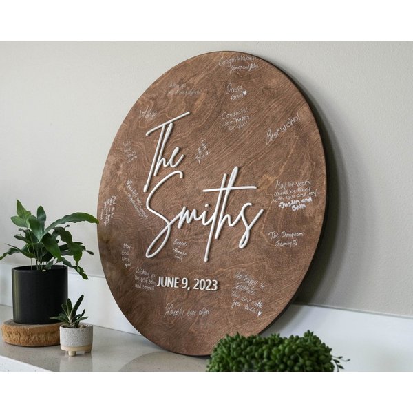 Guest Book Alternative - Custom Wedding Guest Book Decor - Layered Wood Wedding Sign