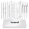 15 PCS Pimple Popper Tool Kit,Blackhead Remover Comedone Extractor Tools,Professional Pimple Comedone Extractor,Stainless Steel Skin Blemish Removal Acne Tools for Forehead Nose Face with Metal Case