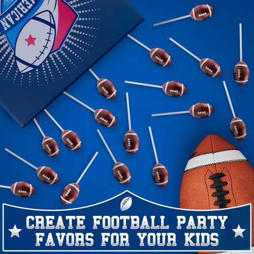 Football Lollipops 12pk- Raspberry Football Candy For Football Party Favors & Football Party Supplies - Football Suckers & Football Treats Ideal Football Food - Football Snacks For Sports Party Favors