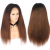 ANONLYLUX 180% Density Ombre Brown Kinky Straight Human Hair Wig 13x4 Yaki Straight Lace Front Wigs for Women Glueless Yaki Wig Pre Plucked With Baby Hair 1b/30 Color Kinky Straight Wig 18 Inch