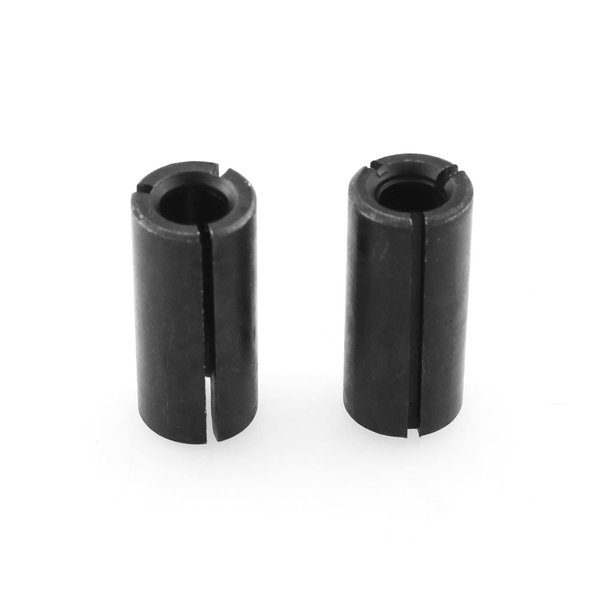 DGHAOP 2pcs 1/2" to 1/4" Router Collet Adapter Bit Shank Reduction Sleeve Tools Black Collet Shank CNC Router Tool Adapters