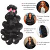 Human Hair Bundles 20 22 24 26 Inch 12A Body Wave Bundles Human Hair 100% Unprocessed Brazilian Virgin Hair 4 Bundles Human Hair Body Wave Human Hair Extensions Bundles Human Hair Natural Black