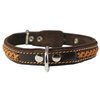 Genuine Leather Braided Dog Collar, Brown 7/8" Wide. Fits 13"-16.5" Neck. Overall Length 18".