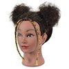 FUTAI Kinky Curly Real 100% Human Hair Mannequin Head with Table Clamp Stand for Hairdresser Practice Braiding Styling Manikin Cosmetology Doll Training Head Bleaching Dyeing Curling Cutting Updos
