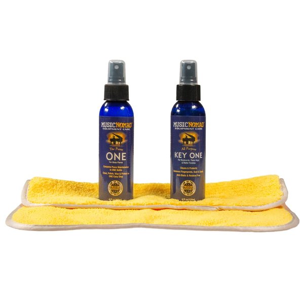 MusicNomad Complete 3 pc. Care Kit for Gloss Pianos - Cleaner, Polish, Cloth (MN132)
