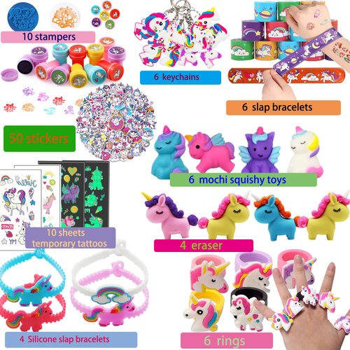 Huastyle 102Pcs Unicorns Party Favors for Kids Girls 3-4-8-12, Birthday Gift, Small Bulk Toys Treasure Box Toys for Classroom Reward Carnival Prizes, Easter Goodie Bag Stuffers Pinata Fillers