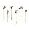 6 pcs Retro Hair Pins Pearl Hair Pins Rhinestone Fashion Barrettes Set for Wedding Bridal Prom Party Girls Styling Hair Accessories(Retro)