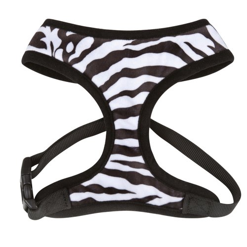 East Side Collection Polyester Plush Zebra-Print Dog Harness, Small