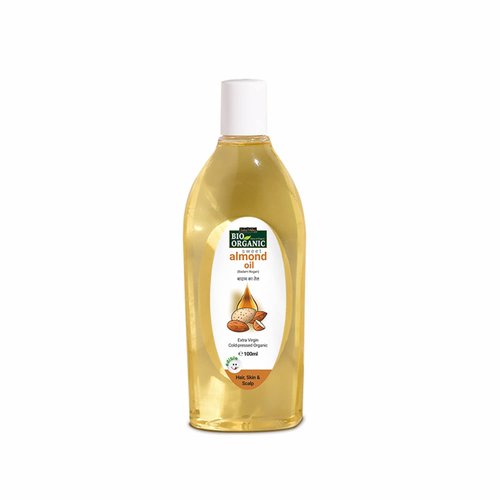 INDUS VALLEY Bio Organic Roghan Badam Sweet Almond Oil 100% Organic And Cold-Pressed For Hair & Skin (No Mineral Oil & Sulphate) Safe For Babies (100 Ml (Pack Of 1) Yellow)