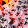 120 Pieces Halloween Plastic Spiders Small Fake Plastic Spiders Realistic Plastic Spider Toys Terror Funny Prank Props for Home and Party Decorations, 2 x 1.8 Inches(Black)