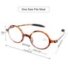 DOOViC Round Reading Glasses Flexible Lightweight Readers Glasses Fashion Design Tortoise for Men & Women +3.50 Strength