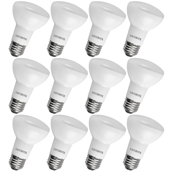 LUXRITE BR20 LED Bulb, 45W Equivalent, 6500K Daylight, Dimmable, 460 Lumens, R20 LED Flood Light Bulb 6.5W, Energy Star, Damp Rated, E26 Base, Perfect for Recessed and Track Lighting (12 Pack)