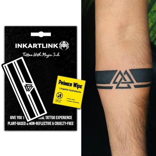INKARTLINK semi-permanent temporary tattoos, realistic arm tattoos, waterproof and non-reflective, exquisite packaging, unique design (Armband 4)