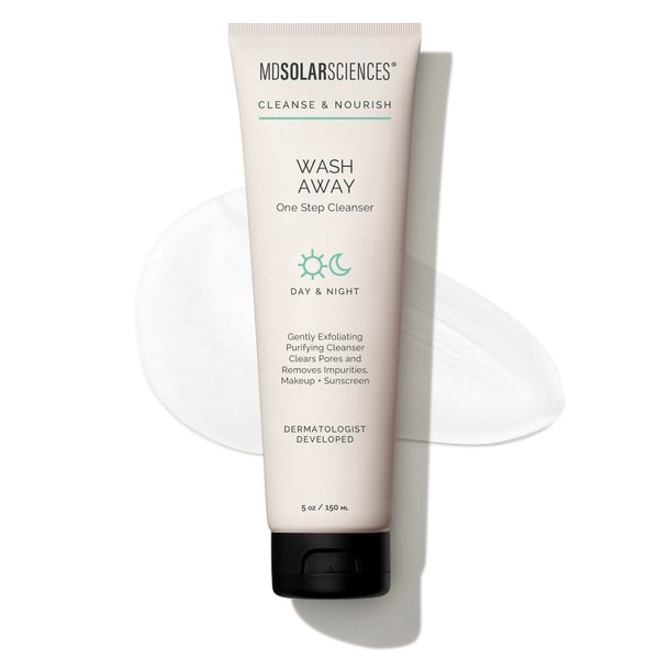 MDSolarSciences Face Cleanser, Hydrating Makeup Remover with Hyaluronic Acid and Niacinamide, Hypoallergenic, Gluten-Free, Vegan, Dermatologist Tested, Soothing Formula, 5 oz