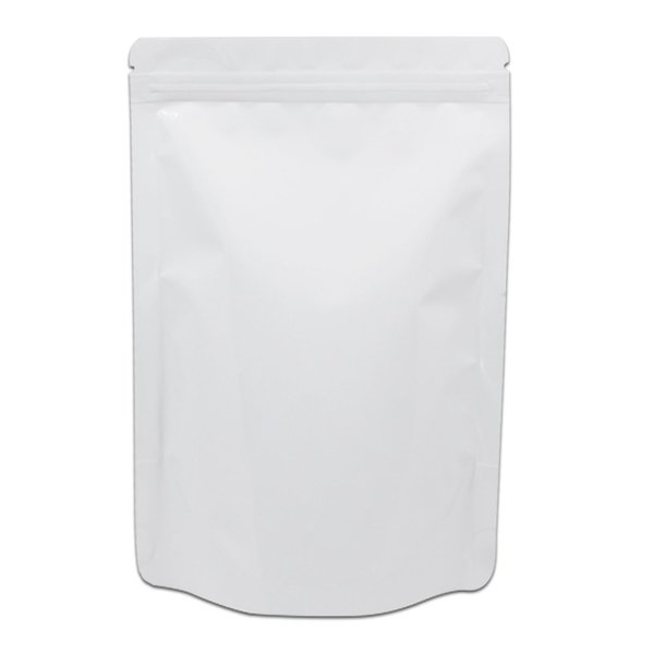 FERENLI 100 Pieces Resealable Mylar Bags Stand Up Foil Pouch for Zip Aluminium Foil Lock Food Storage Packaging Airtight Zipper Pouches (5.5x7.8 inch, White)
