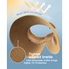 FURTALK Sun Visor Hats for Women Wide Brim Straw Roll-Up Ponytail Summer Beach Hat UV UPF Packable Foldable Travel Khaki