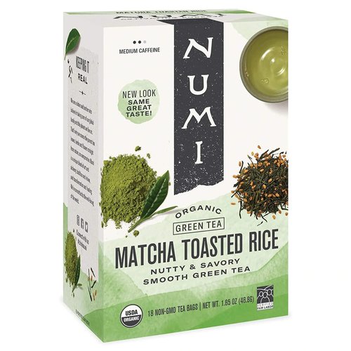Numi Tea Matcha Toasted Rice Green Tea, 18 Bags - Pack of 2