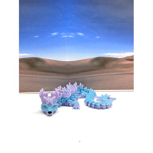 3D Printed Dragon with Dragon Egg, Powder Blue Cherry Blossom Articulated Dragon, Fidget ADHD Autism Toy Executive Desk Toy D049-DR