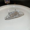 YERTTER SilverTiara Crown with Hair Comb Pearl Headpieces PrincessTiara Mini Crystal Rhinestones Hair Accessories Decorative Hair Pieces for Women Girls (Style 3)