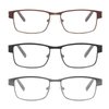CRGATV 3-Pack Reading Glasses for Men Blue Light Blocking Metal Full Frame Computer Readers Anti UV/Eye Strain/Glare (+2.25 Magnification Strength)