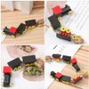 Alasum 3pcs Mini Wooden Train Set Christmas Miniature Retro Steam Train Simulation Steam Train Model Sculpture for Xmas Table Adornment, 9.70X1.80X1.10CM