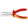 KNIPEX Tools - Long Nose Pliers With Cutter, 40 Degree Angled, 1000V Insulated (2626200), Multi, 8